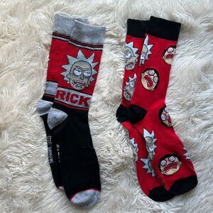 NWOT Rick & Morty [adult swim] Set of Two Tube Knee Socks Cartoon Network
